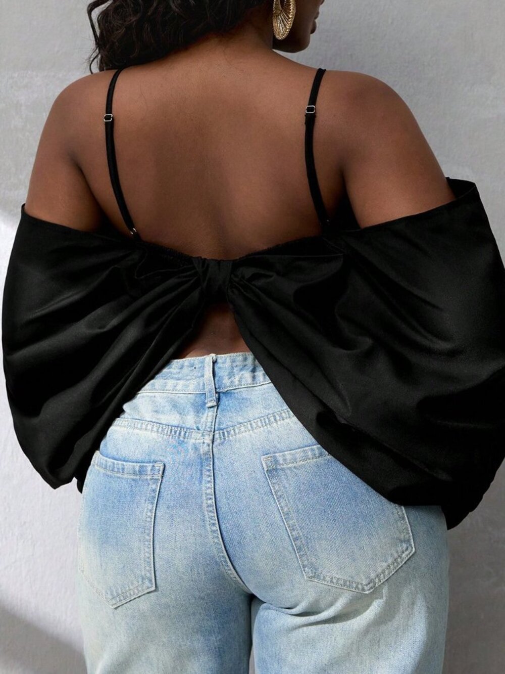Black Sexy Women's Design 3d Bow Cropped Rave Camisole Top Night - Picture 2 of 8